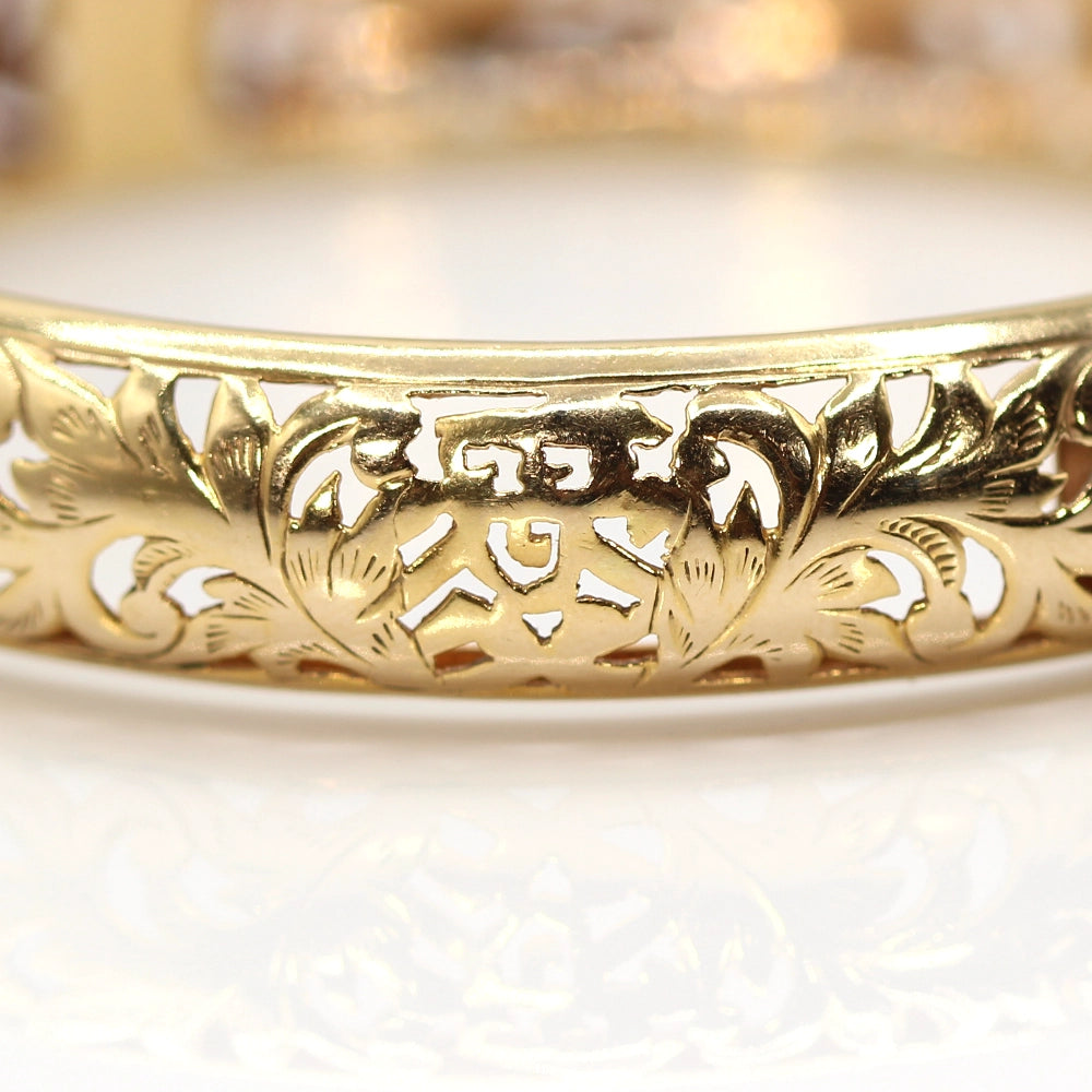 RARE Ming’s Hawaii 14K Yellow Gold Hinged Bangle Bracelet SIZE 7