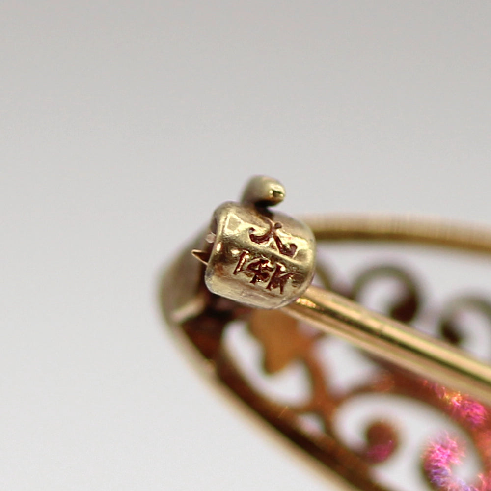 14K Yellow Gold and Keshi Pearl Pin