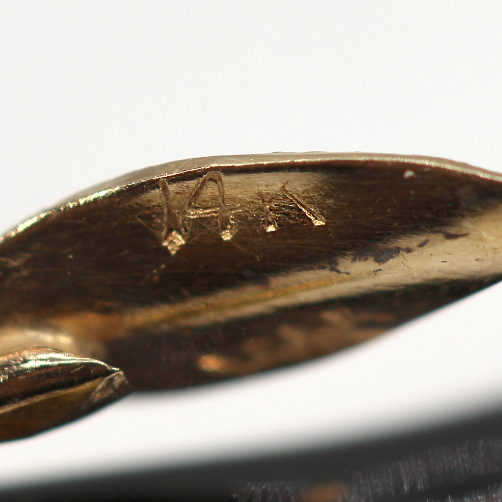 Black Branch Coral Brooch with 14K Yellow Gold and Cultured Pearls.