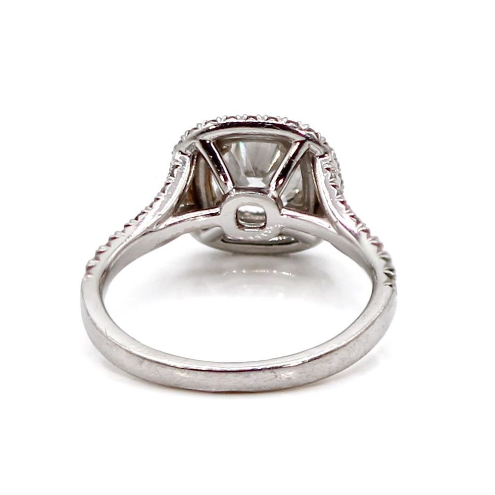 18K White Gold Double Diamond Halo Ring SIZE 6