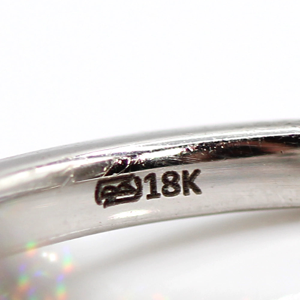 18K White Gold Double Diamond Halo Ring SIZE 6