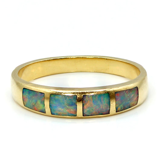 18K Yellow Gold and Opal Ring SIZE 7.75