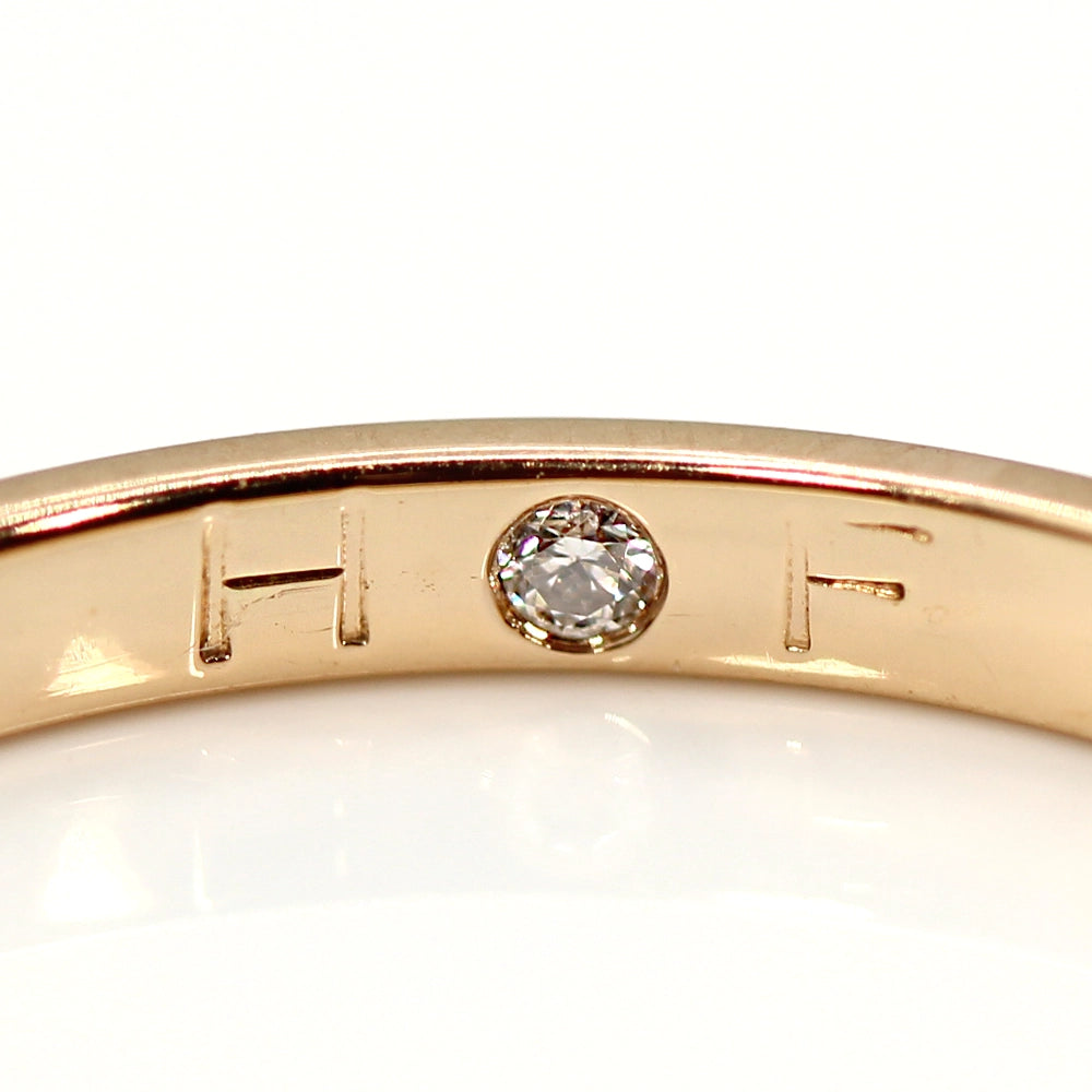 Hearts On Fire 18K Yellow Gold Comfort Fit Wedding Band Ring SIZE 6.5