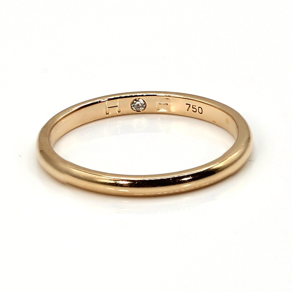 Hearts On Fire 18K Yellow Gold Comfort Fit Wedding Band Ring SIZE 6.5