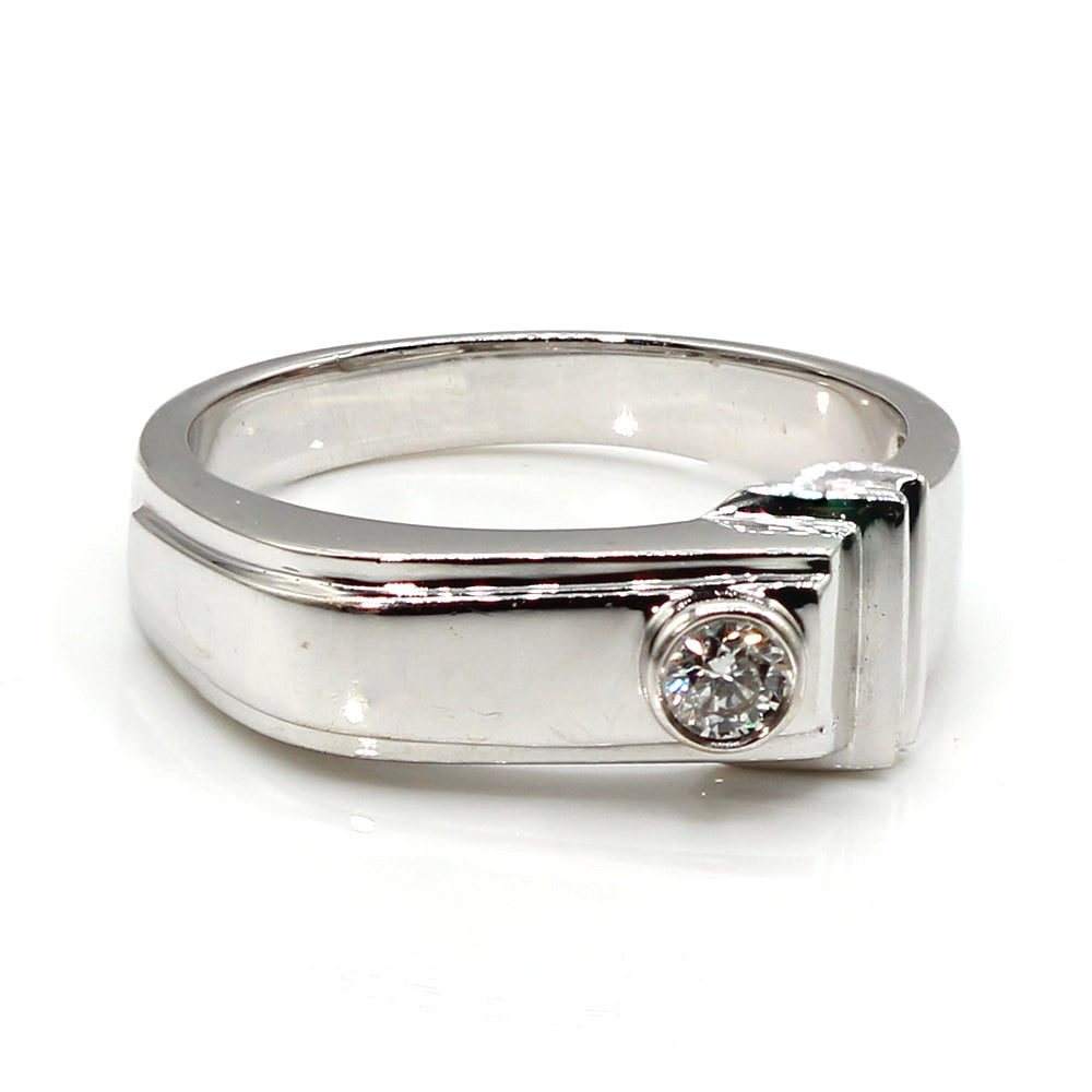 18K White Gold Art Deco Style Ring with VS Diamond Size 8.5