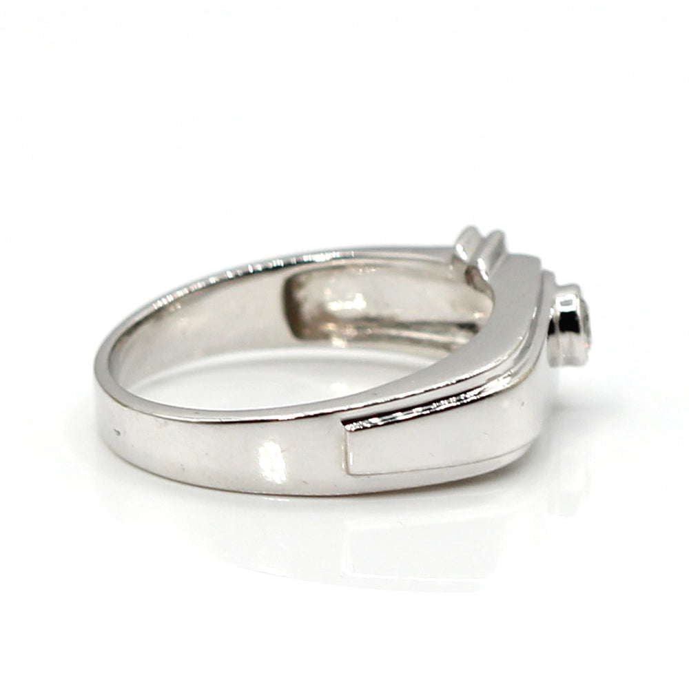 18K White Gold Art Deco Style Ring with VS Diamond Size 8.5