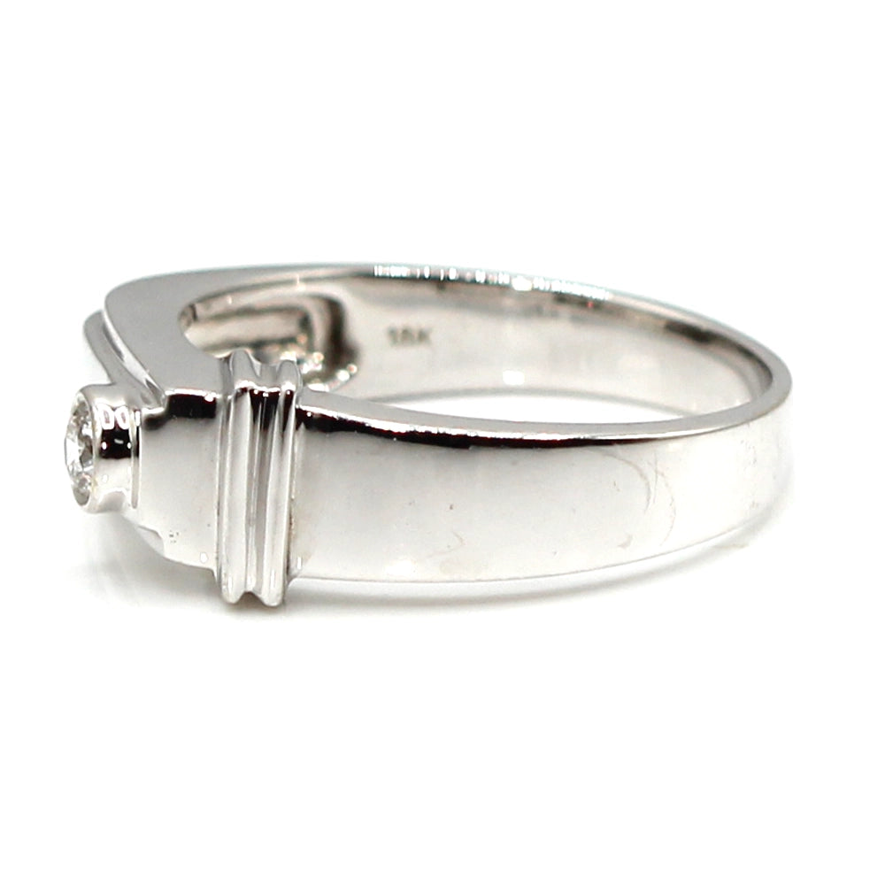 18K White Gold Art Deco Style Ring with VS Diamond Size 8.5