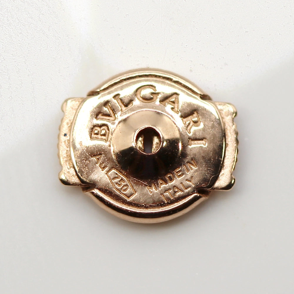 Bvlgari Bvlgari 18K Rose Gold and Diamond Disk Earrings Pair with Box and Docs.