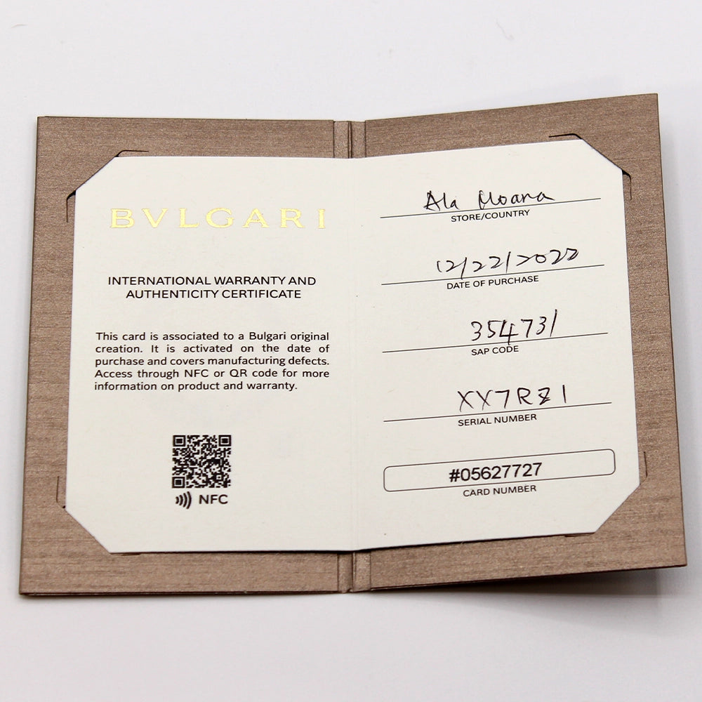 Bvlgari Bvlgari 18K Rose Gold and Diamond Disk Earrings Pair with Box and Docs.