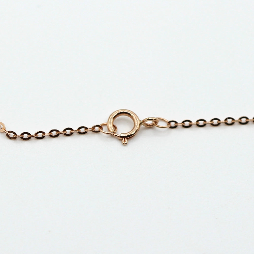 18K Rose Gold and Diamond Skeleton Key Pendant with 18 inch Chain