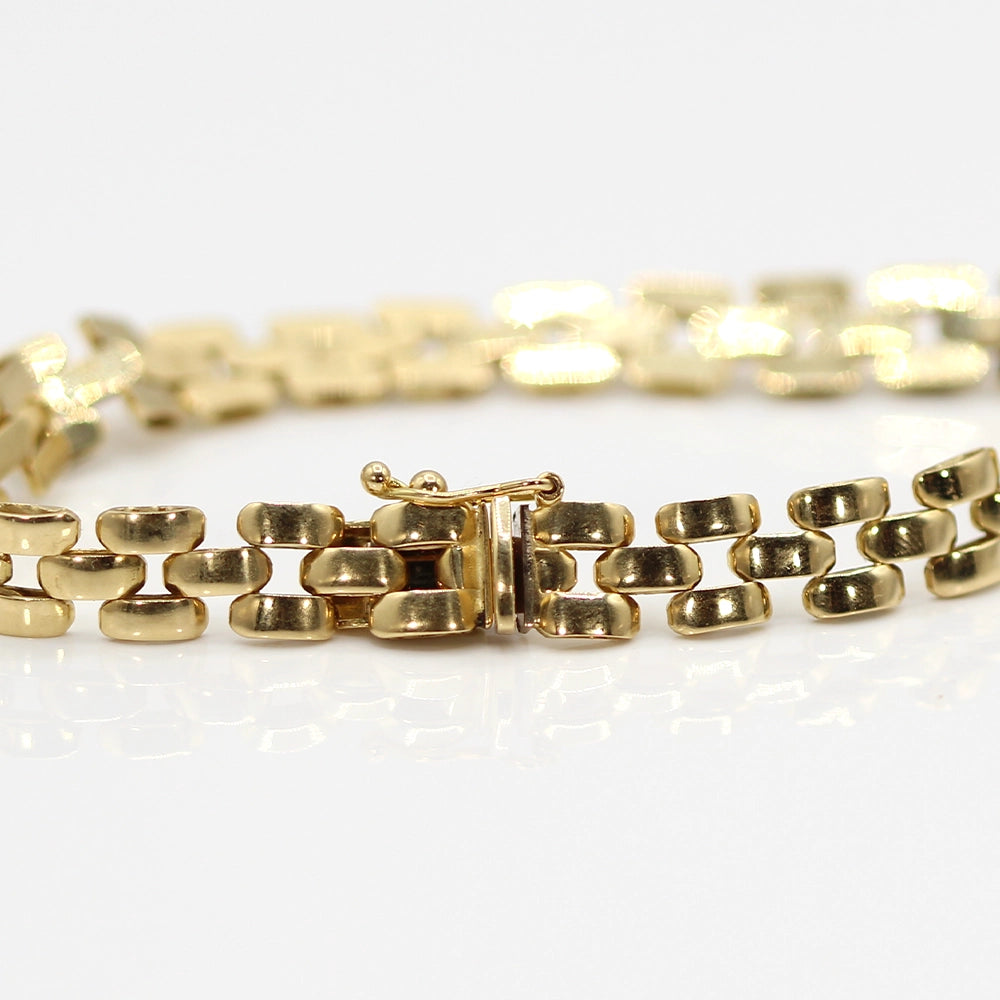 Retro 18K Yellow Gold Italian Panther Bracelet SIZE 7.5