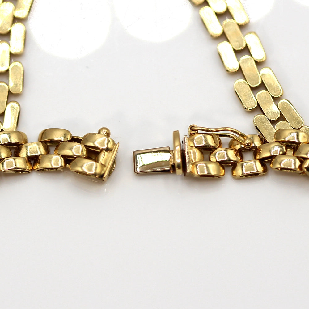 Retro 18K Yellow Gold Italian Panther Bracelet SIZE 7.5