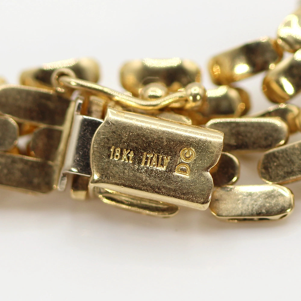 Retro 18K Yellow Gold Italian Panther Bracelet SIZE 7.5