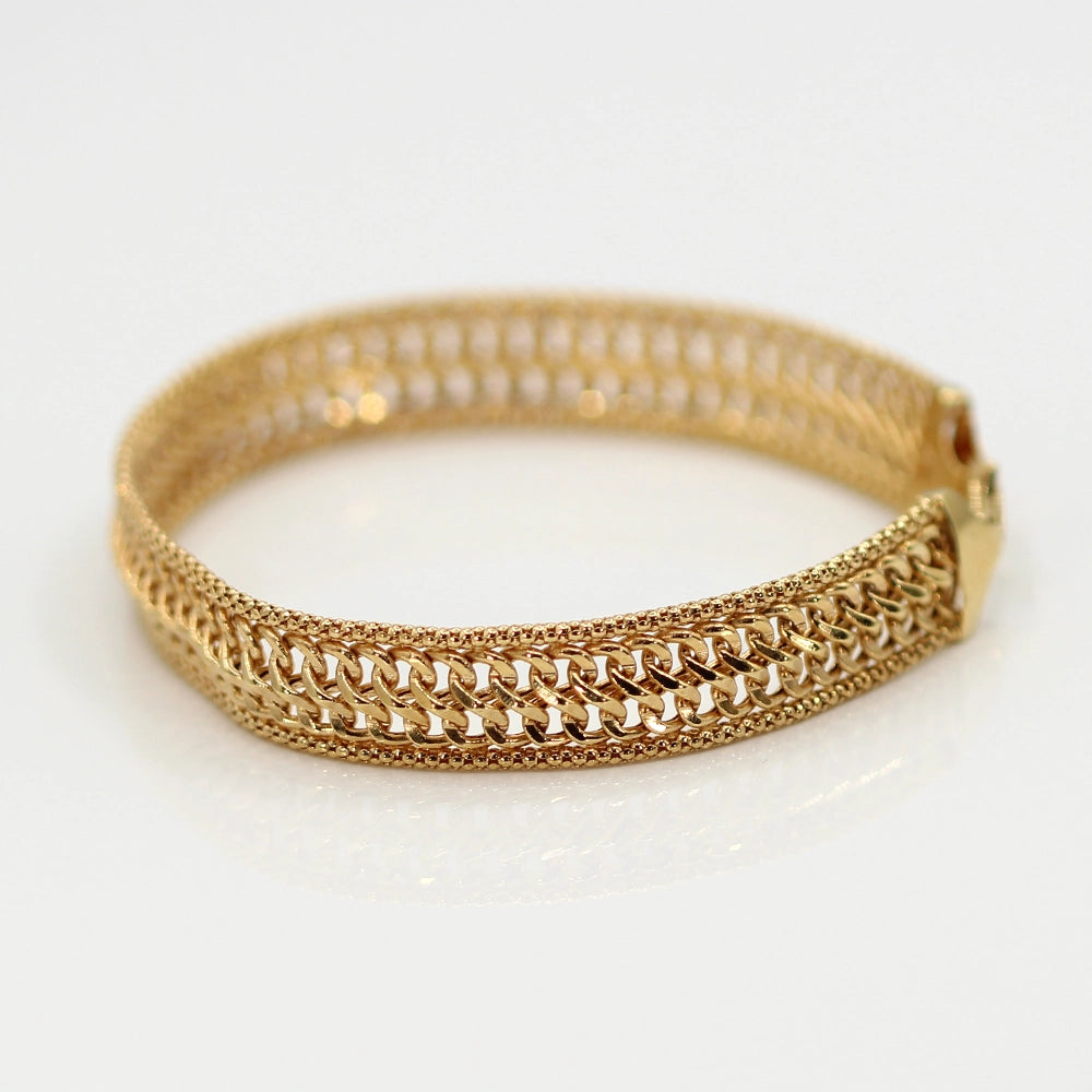18K Yellow Gold Italian Woven Bracelet
