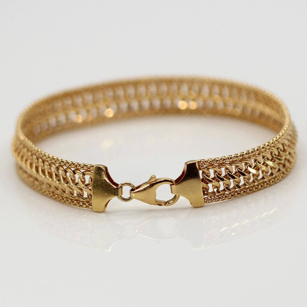 18K Yellow Gold Italian Woven Bracelet