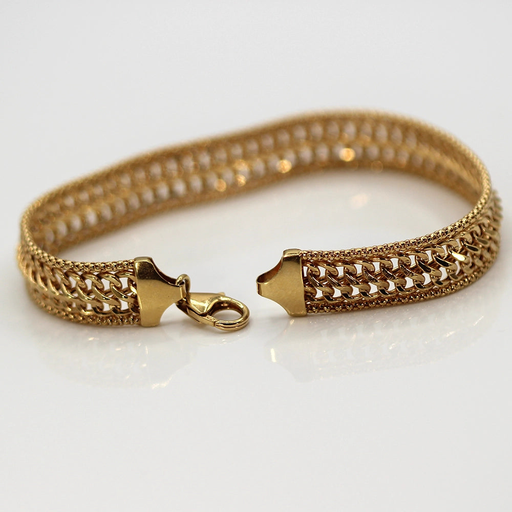 18K Yellow Gold Italian Woven Bracelet