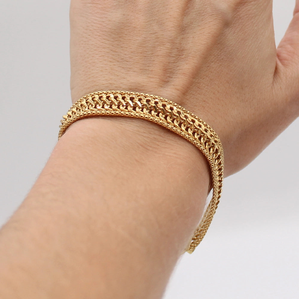 18K Yellow Gold Italian Woven Bracelet