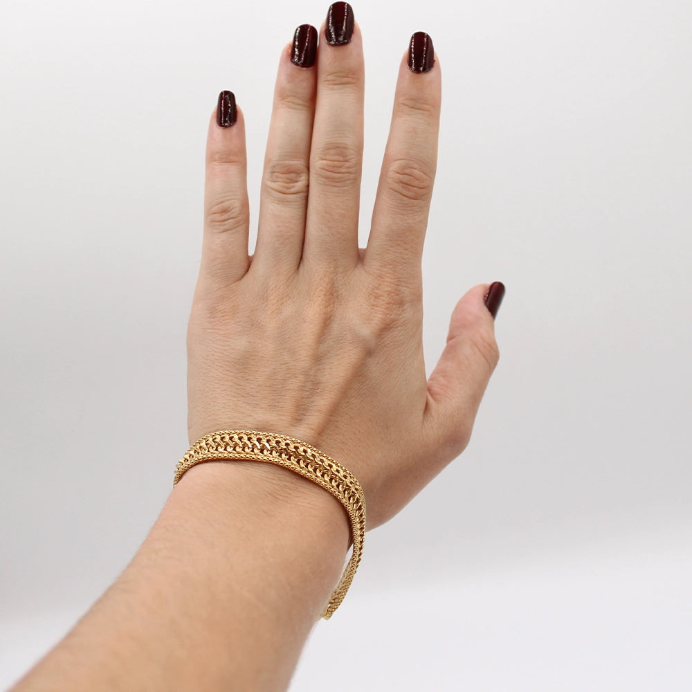 18K Yellow Gold Italian Woven Bracelet