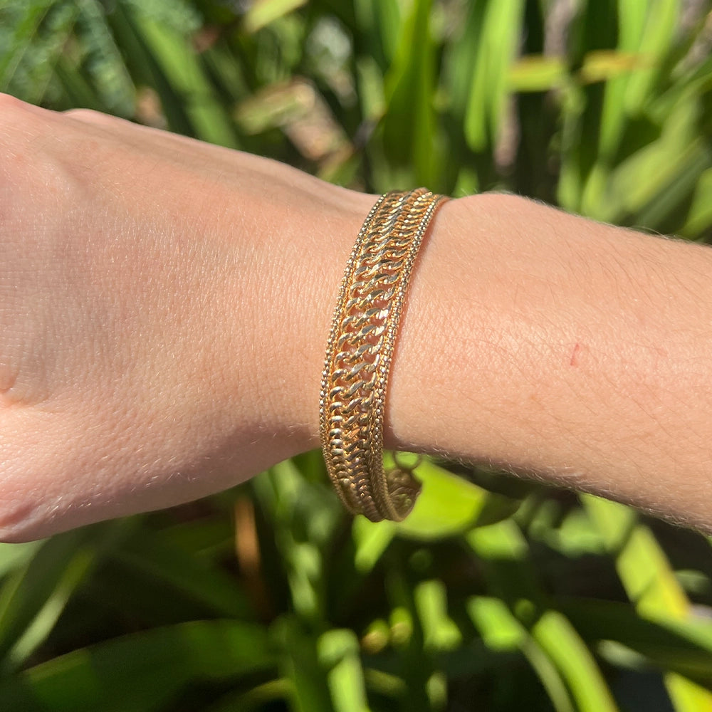 18K Yellow Gold Italian Woven Bracelet