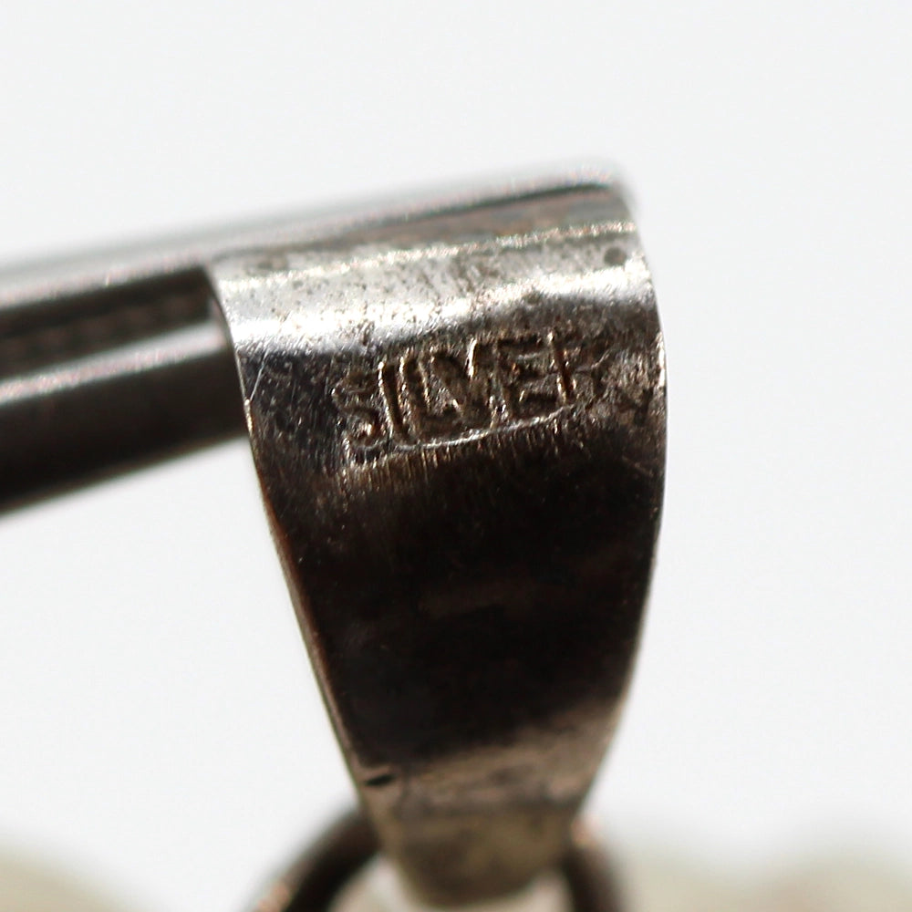 Carved Mutton Fat White Jade Flowers in Vase Pendant with Silver Bail