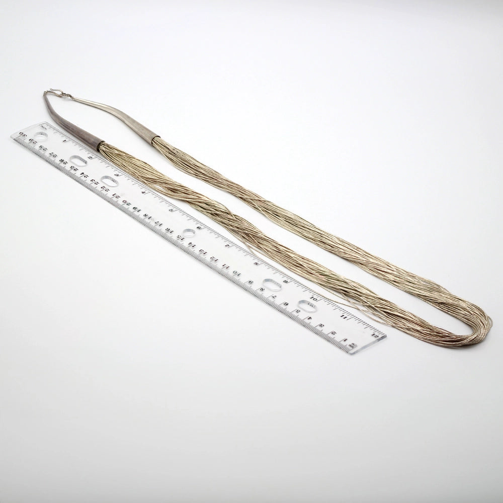 Vintage Liquid Silver Beaded Necklace (30 inches long)