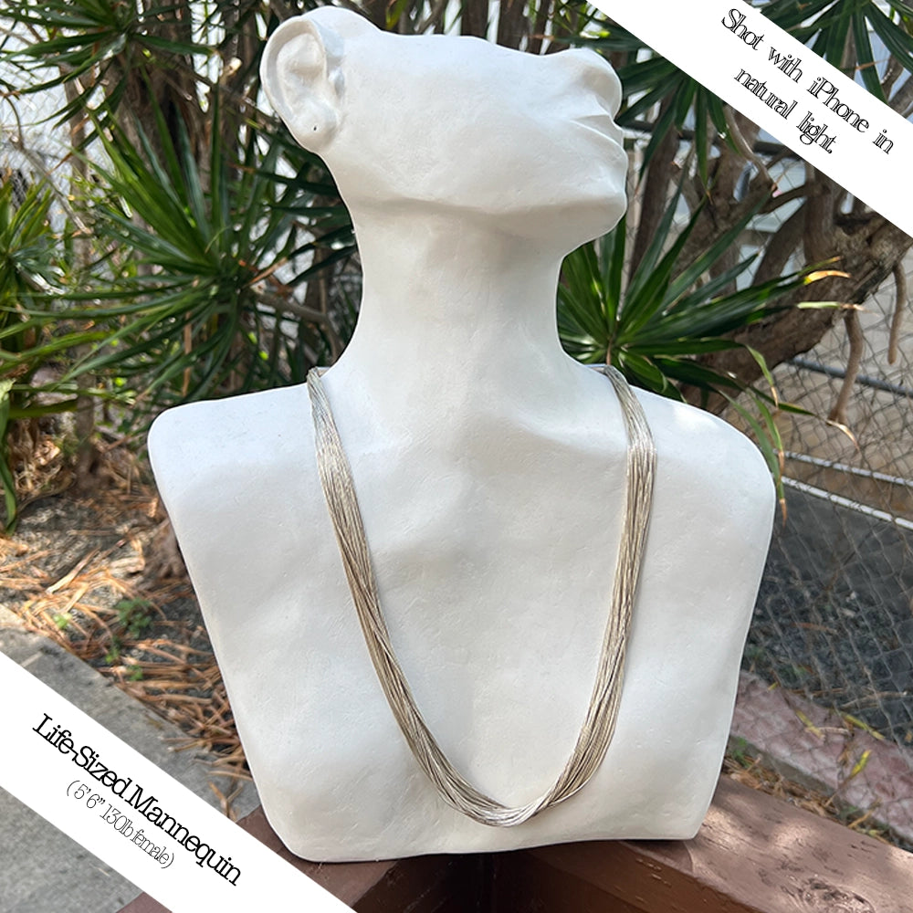 Vintage Liquid Silver Beaded Necklace (30 inches long)