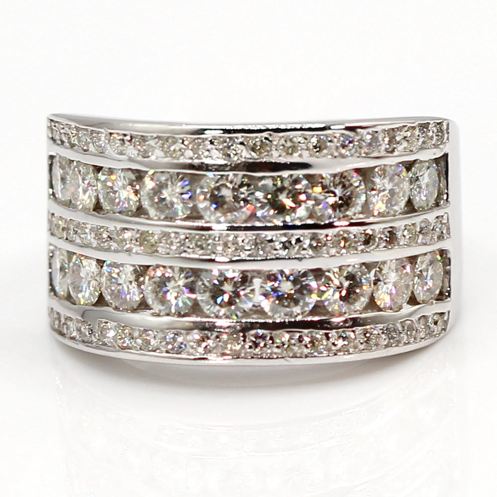14K White Gold Ring with 2.50 Carats of VS-SI I/J Diamonds SIZE 8