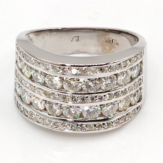 14K White Gold Ring with 2.50 Carats of VS-SI I/J Diamonds SIZE 8
