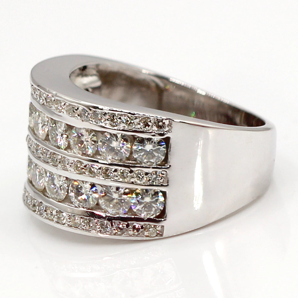 14K White Gold Ring with 2.50 Carats of VS-SI I/J Diamonds SIZE 8