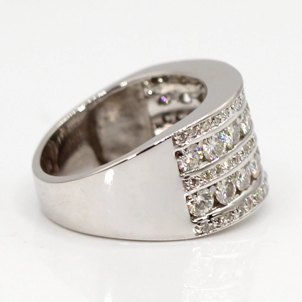 14K White Gold Ring with 2.50 Carats of VS-SI I/J Diamonds SIZE 8