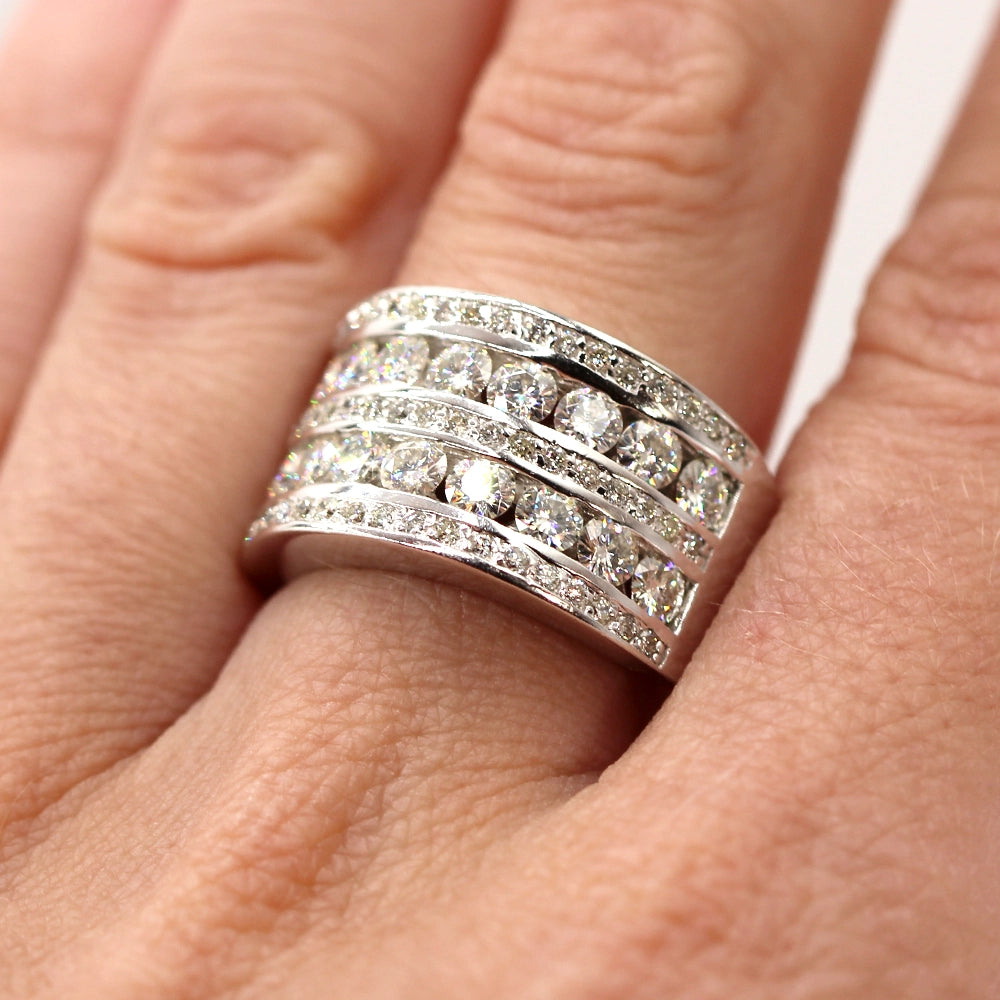 14K White Gold Ring with 2.50 Carats of VS-SI I/J Diamonds SIZE 8