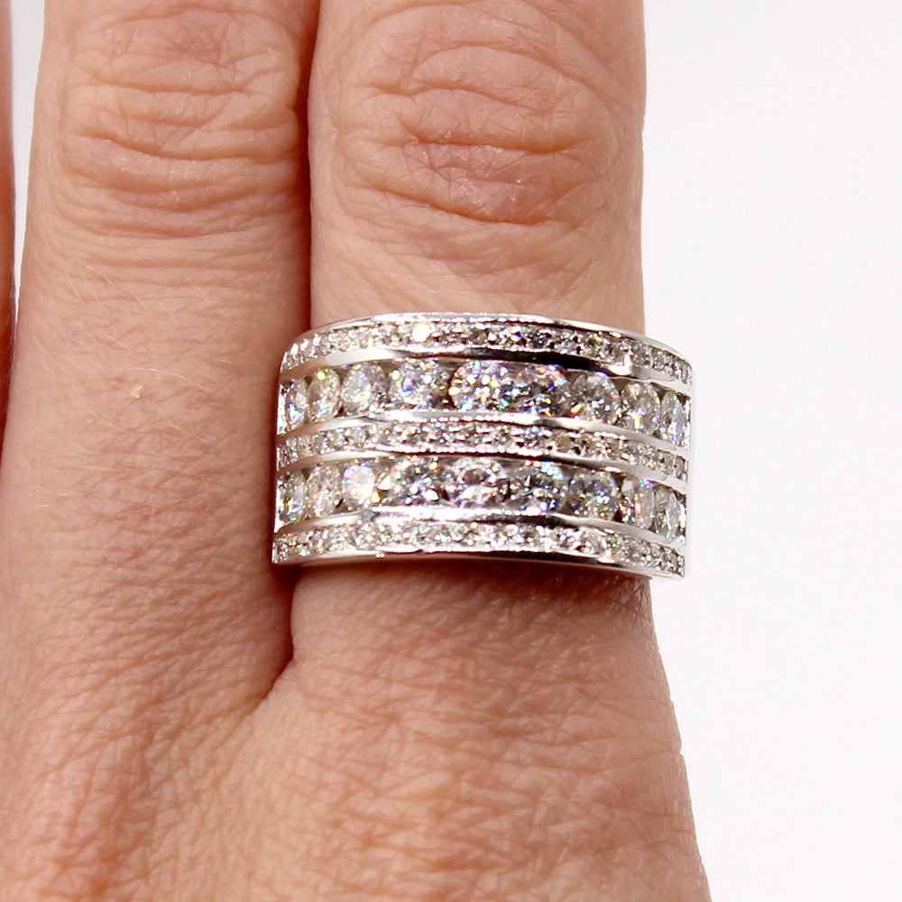 14K White Gold Ring with 2.50 Carats of VS-SI I/J Diamonds SIZE 8