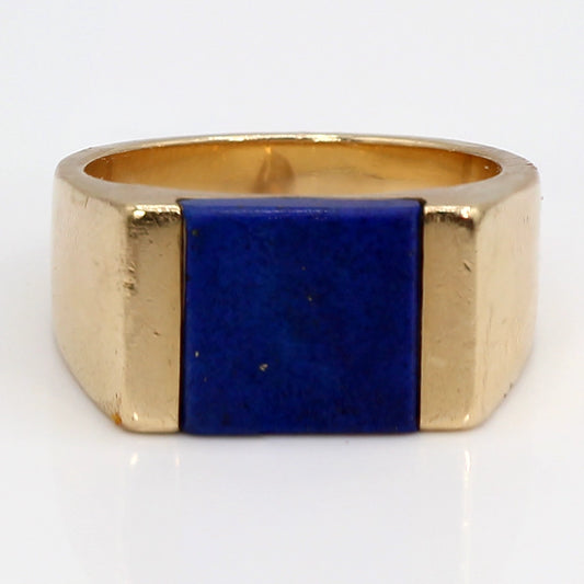14K Yellow Gold and Lapis Lazuli Gents Ring SIZE 8