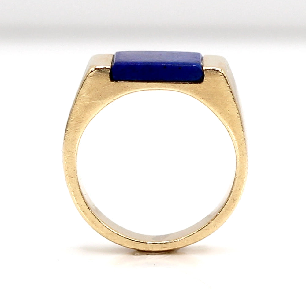 14K Yellow Gold and Lapis Lazuli Gents Ring SIZE 8