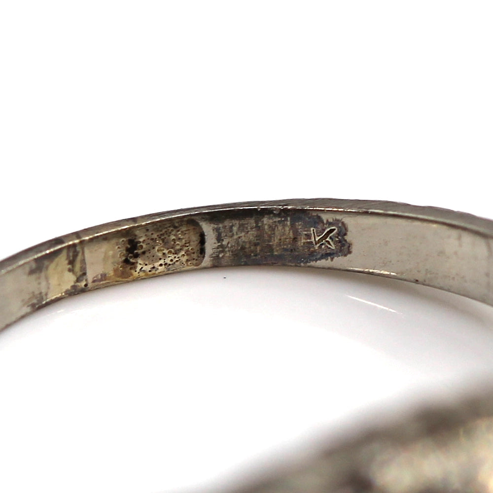 Vintage Art Deco Filigree Ring with 18K White Gold and Tanzanite SIZE 4.25