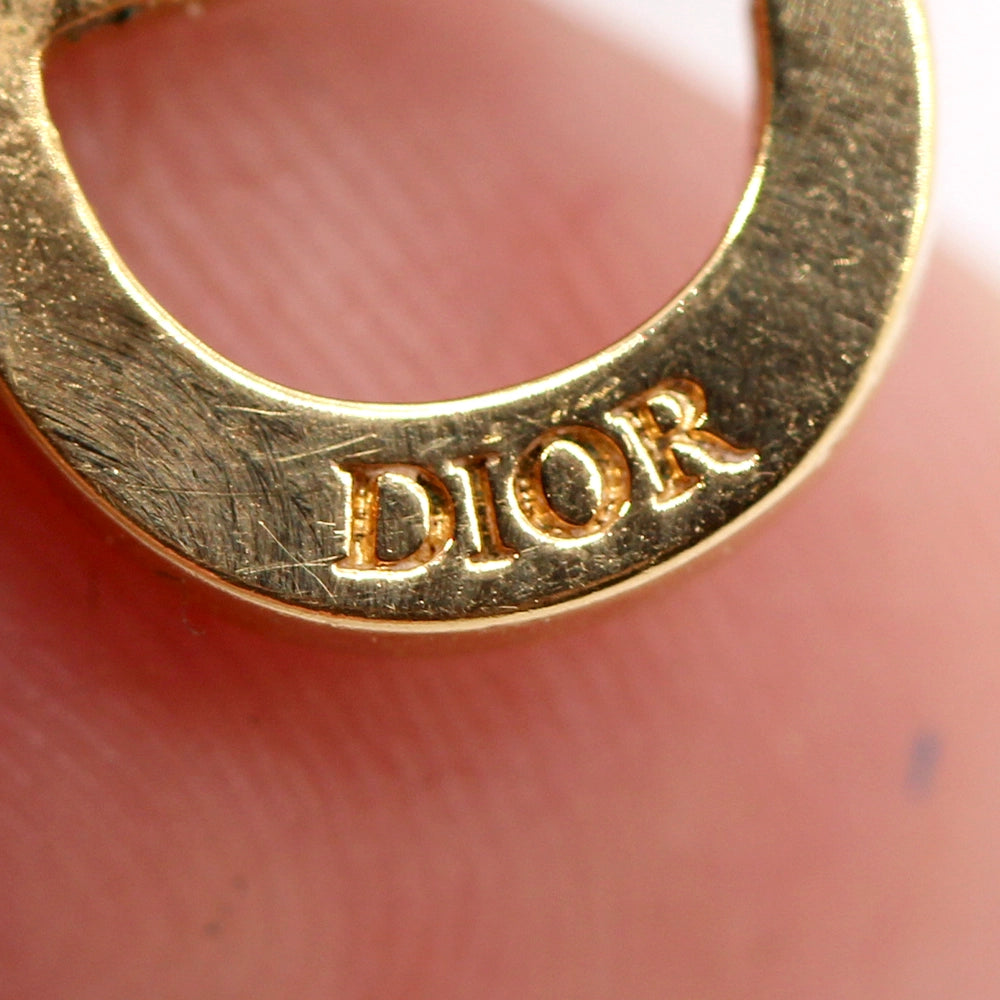 Christian Dior Petite CD Earrings with Pearl Drop Backings