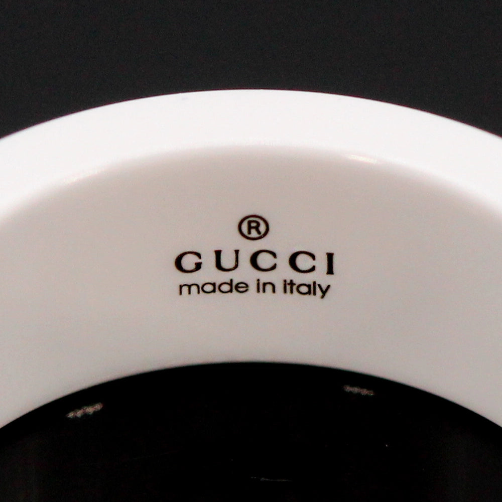 Gucci Icon Ring in White and 18K Yellow Gold with Box SIZE 6.5