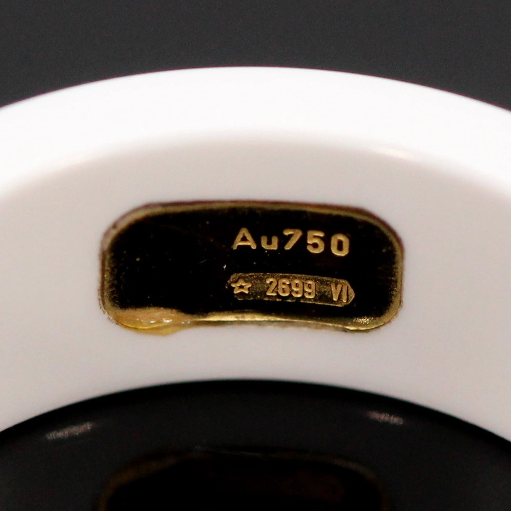 Gucci Icon Ring in White and 18K Yellow Gold with Box SIZE 6.5
