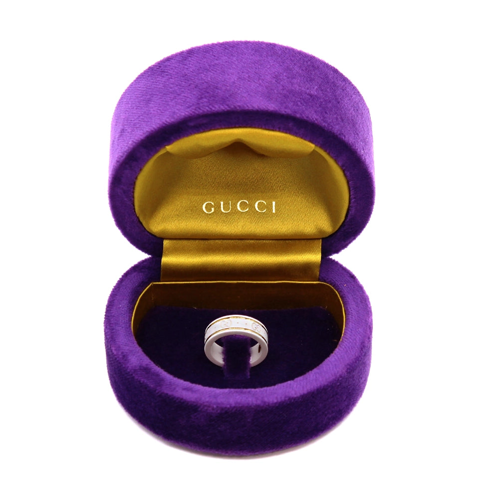 Gucci Icon Ring in White and 18K Yellow Gold with Box SIZE 6.5