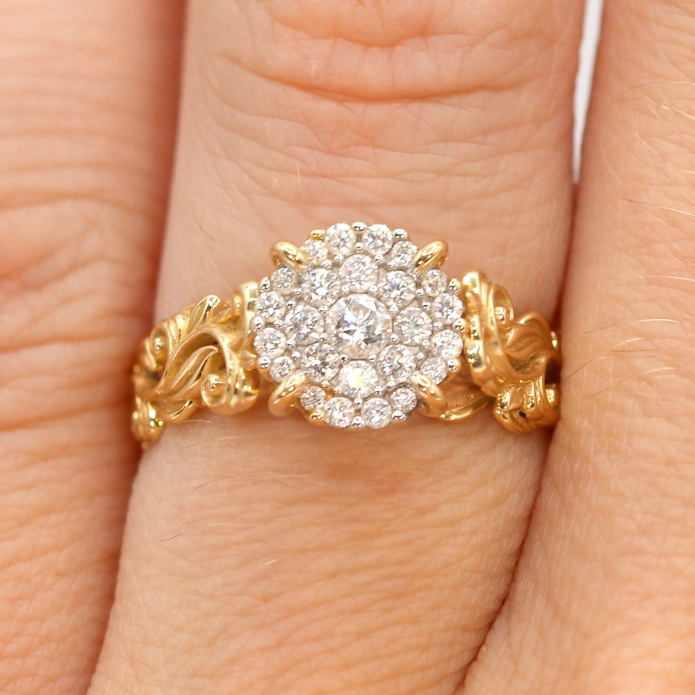 Maui Divers Living Heirloom Diamond Engagement Ring SIZE 4.75 with Box