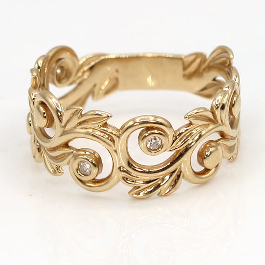 Maui Divers Living Heirloom Band in 14K Yellow Gold Ring SIZE 10.5