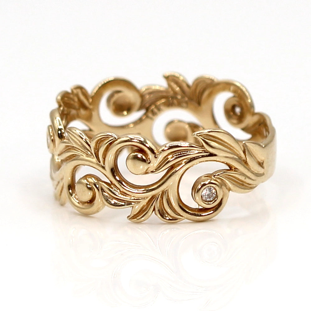 Maui Divers Living Heirloom Band in 14K Yellow Gold Ring SIZE 10.5