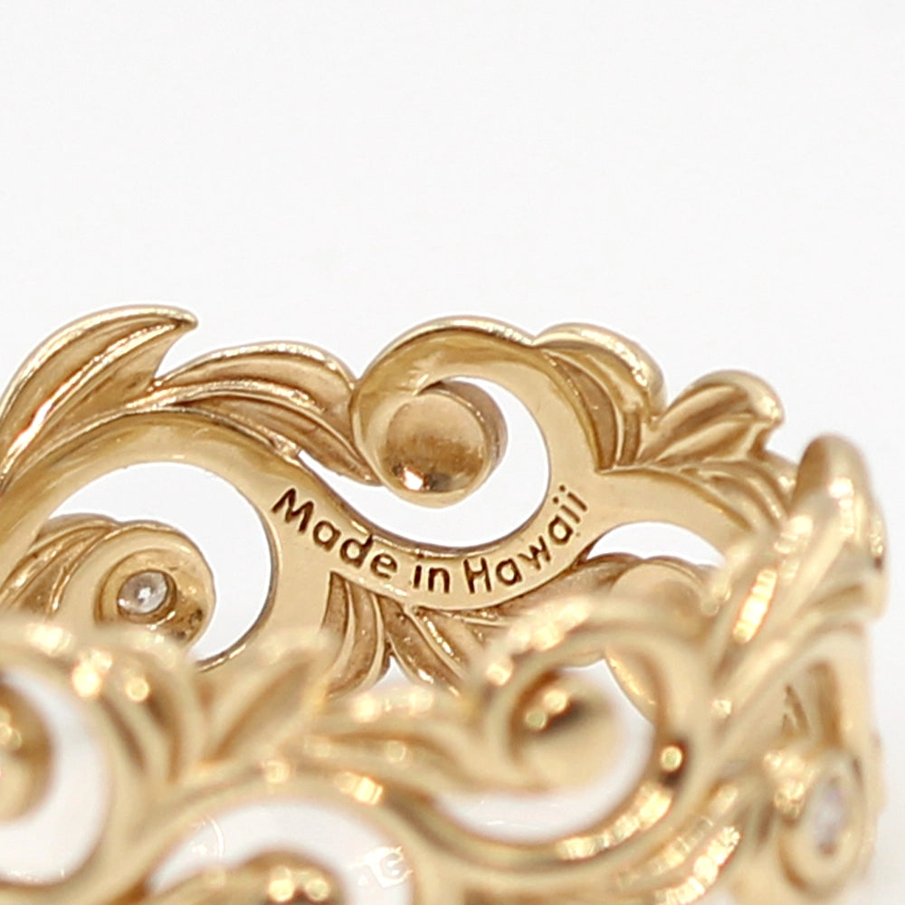 Maui Divers Living Heirloom Band in 14K Yellow Gold Ring SIZE 10.5
