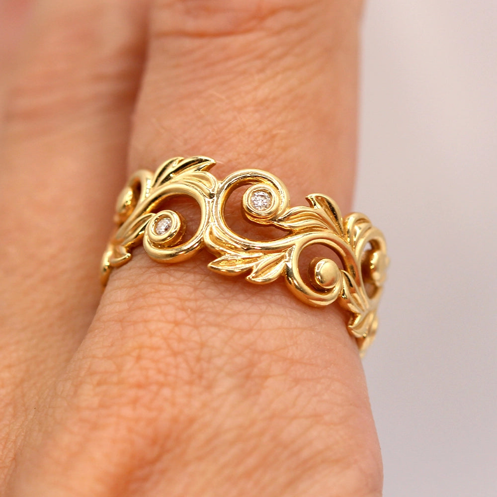 Maui Divers Living Heirloom Band in 14K Yellow Gold Ring SIZE 10.5