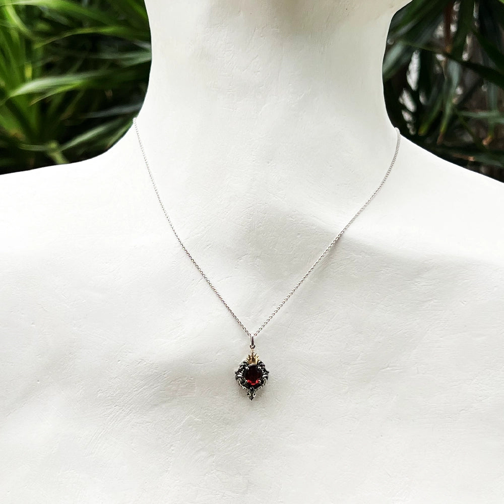 Disney Enchanted Villains Evil Queen Garnet Pendant and Chain