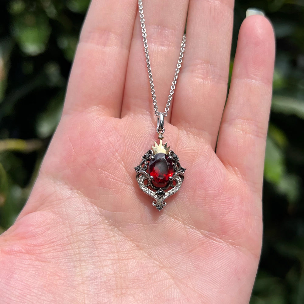 Disney Enchanted Villains Evil Queen Garnet Pendant and Chain