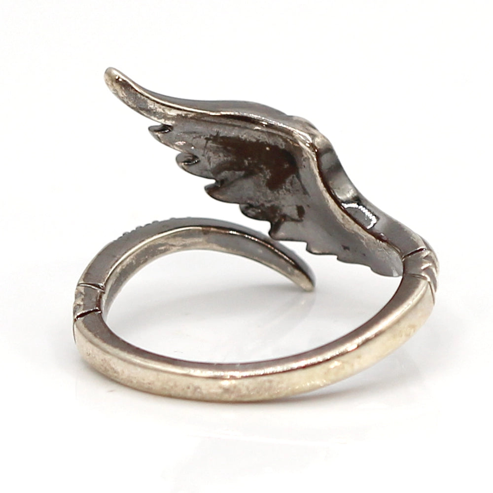 Disney Enchanted Villains Maleficent Wings Sterling Silver and Black Diamond Ring SIZE 7.5