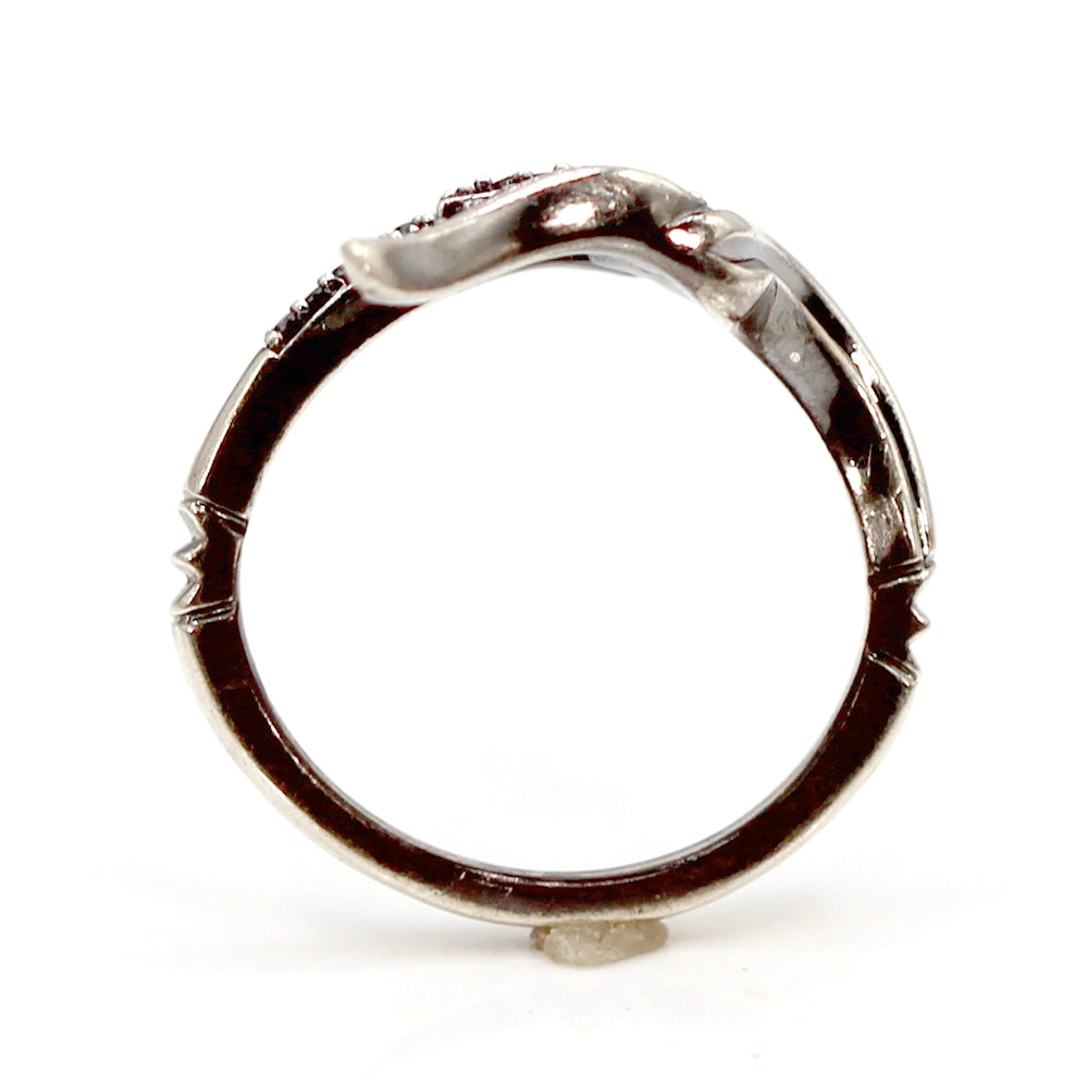 Disney Enchanted Villains Maleficent Wings Sterling Silver and Black Diamond Ring SIZE 7.5