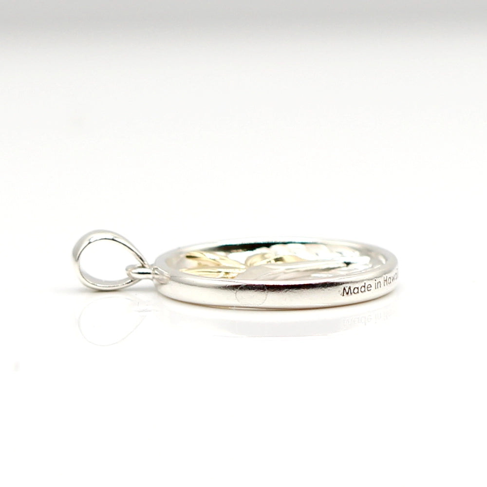 Maui Divers Bird of Paradise Pendant Sterling Silver and 14K Yellow Gold