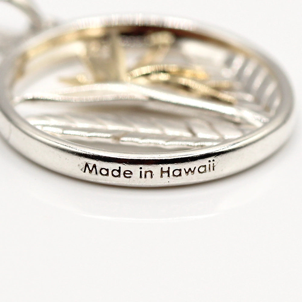 Maui Divers Bird of Paradise Pendant Sterling Silver and 14K Yellow Gold